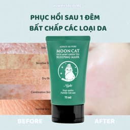 Thumbnail Mask ngủ dưỡng ẩm làm sáng trà xanh MoonCat [AlwaysbePure] 75ml 1