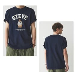 Thumbnail Áo Thun Steve Patch Short Sleeve T-shirt Unisex Style | WHRAE3794U 3