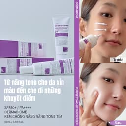 Thumbnail Kem chống nắng tông màu tím DERMABIOME 50ml [SPF50 +, PA + + + + / Chống nhăn / Làm sáng da / Kem chống nắng] 3