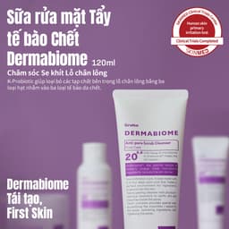 Thumbnail Sữa rửa mặt diệt khuẩn DERMABIOME 120ml [Sữa rửa mặt / Sữa rửa mặt / Sữa rửa mặt lỗ chân lông / Sữa rửa mặt làm sáng da / Làm sạch sâu] 1