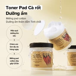 Thumbnail Hộp 60 miếng bông cà rốt / làm dịu mẩn đỏ và mát da / Carrot Carotene Calming Water Pad / Toner Pad 3