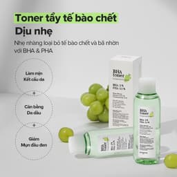 Thumbnail Toner BHA Nho Mẫu đơn 200ml / Tẩy tế bào chết nhẹ nhàng với BHA 2% & PHA 0.1% / pH 4.65 / Kiểm soát bã nhờn / Dành cho da hỗn hợp dầu / Kết cấu không bết dính / Shine Muscat BHA Toner 2