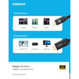 Thumbnail Cáp trình chiếu Momax ELITE LINK 4K USB-C to HDMI Cable (2M) 1