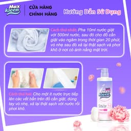 Thumbnail Fullsize Chai nước Giặt Xả MaxKleen chuyên dụng cho đồ lót Hương hoa mẫu đơn thanh khiết 650g 4