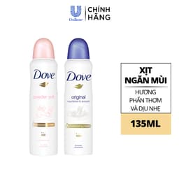 Thumbnail Xịt Khử Mùi Dove Dưỡng Da Sáng Mịn dành cho nữ 135ml 1