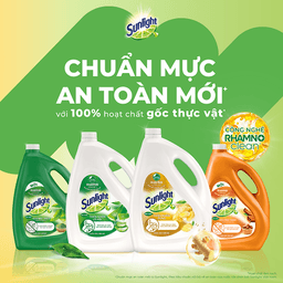Thumbnail Nước rửa chén Sunlight Bio-care Thiên Nhiên 100% Gốc thực vật Lô Hội/Gừng/Trà Xanh/ Quế & Bồ hòn/Mềm dịu Chai 3.5/3.6kg 2