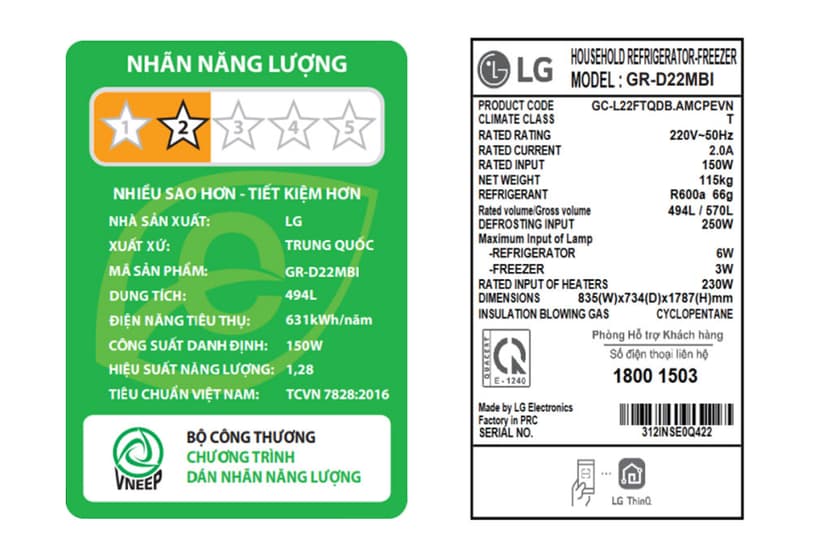 Ảnh Tủ lạnh LG French Door - lấy nước ngoài UVnano 494L màu đen GR-D22MBI 4