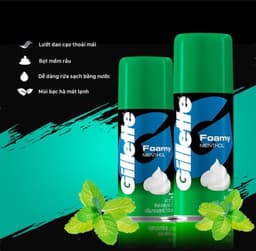 Thumbnail Bọt cạo râu Gillette Foamy Hương Chanh / Hương Bạc Hà - Chai 50g/175g 4