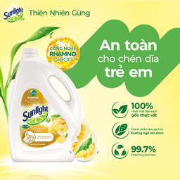 Thumbnail Nước rửa chén Sunlight Bio-care Thiên Nhiên 100% Gốc thực vật Lô Hội/Gừng/Trà Xanh/ Quế & Bồ hòn/Mềm dịu Chai 3.5/3.6kg 4