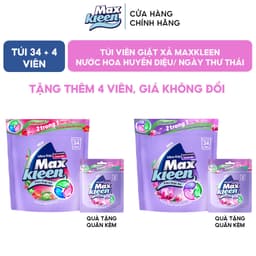 Thumbnail Túi Viên Giặt Xả MaxKleen Hương Nước Hoa Huyền Diệu/ Hương Ngày Thư Thái (Túi 34+4 Viên) 1