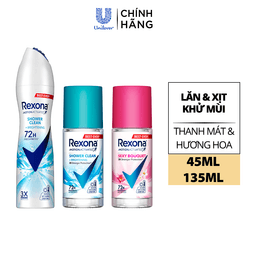 Thumbnail Xịt/lăn khử mùi Rexona 72H khô thoáng dành cho nữ 135/45ml 1