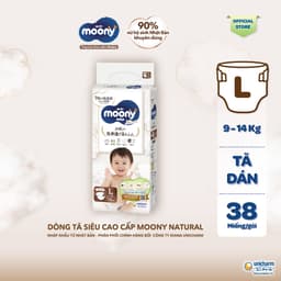 Thumbnail Tã dán Moony Natural siêu cao cấp NB62+4/S58+2/M46/L38 3