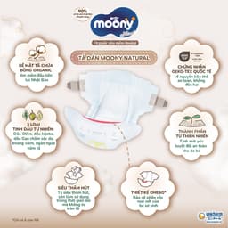 Thumbnail Tã dán Moony Natural siêu cao cấp NB62+4/S58+2 - Nhập khẩu từ Nhật Bản 2