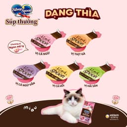 Thumbnail Súp Thưởng Silver Spoon Dạng Thìa Cho Mèo Vị Cá Ngừ/Vị Cá Ngừ Vằn/Vị Thịt Gà/Hải Sản (100g/gói) 3