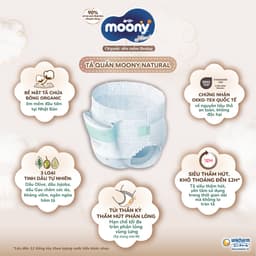 Thumbnail Tã dán Moony Natural/ Moony Dịu Nhẹ siêu cao cấp NB62+4/S58+2/M46/L38 3