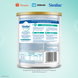 Thumbnail Sản phẩm dinhdưỡng côngthức chotrẻ từ0-12tháng:Similac®Total Protection 0+380g(Phùhợpchotrẻ sinhmổ cónguycơ miễndịchkém) 3