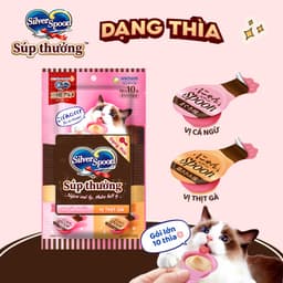 Thumbnail Súp Thưởng Silver Spoon Dạng Thìa Cho Mèo Vị Cá Ngừ/Vị Cá Ngừ Vằn/Vị Thịt Gà/Hải Sản (100g/gói) 1