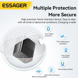 Thumbnail Củ sạc nhanh ESSAGER nhiều cổng USB C 33W thích hợp cho iP 14 13 12 11 Pro Max XS 8 Plus iPd Pro Air Mini 4
