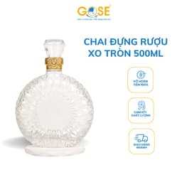 Thumbnail Chai đựng rượu thủy tinh 500ml tròn cao cấp GOSE mẫu XO dùng chiết rượu trang trí 1