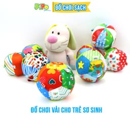Thumbnail Bóng vải PiPoVietnam - Đồ chơi cho bé bóng vải gắn lục lạc luyện cầm nắm an toàn cho trẻ sơ sinh 1