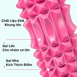 Thumbnail [Màu Hồng] Foam Roller Massage - Con Lăn Yoga Matxa Tập Gym Tập Thể Thao Giãn Cơ Ống Trụ Lăn Xốp Có Gai Hãng Amalife 3