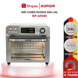Thumbnail Nồi chiên không dầu KIPOR KP-AF655-24L-Nướng 2 mặt trên dưới RAPID AIR đối lưu-Thân inox304-Bảo hành tại nhà 12 tháng 1