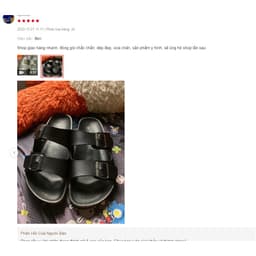 Thumbnail Dép Birken đế trấu quai ngang 2 khóa nam nữ Detaunisex màu đen lót đen - DETA21F 3