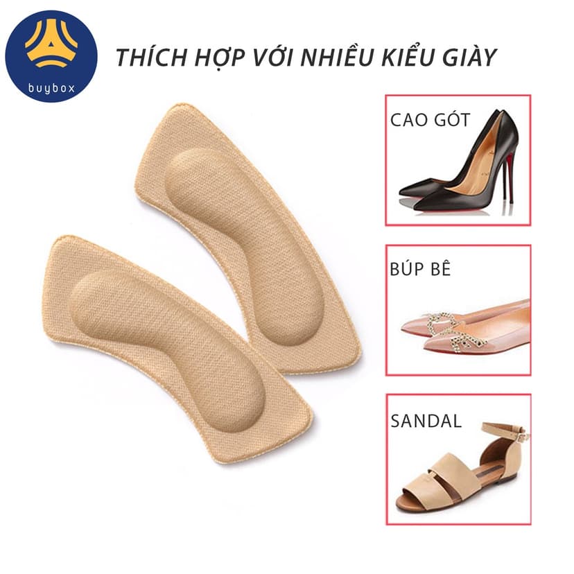 Ảnh Mẫu lót gót sau, giảm size, chống trầy, hạn chế đau gót khi mang giày - Buybox 2