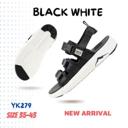 Thumbnail Dép Quai Hậu Nam Nữ Genki Màu Đen Đế Trắng Quai Chéo Thời Trang Chính Hãng YK279 1
