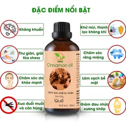 Thumbnail Tinh dầu Quế nguyên chất TAMAS chai 100ml, kháng khuẩn, thanh lọc không khí, chăm sóc da, xua đuổi muỗi và côn trùng. 1