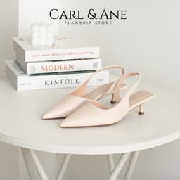 Thumbnail Carl & Ane - Giày cao gót nữ dáng Slingback mũi nhọn phong cách thanh lịch màu đen - CL037 4