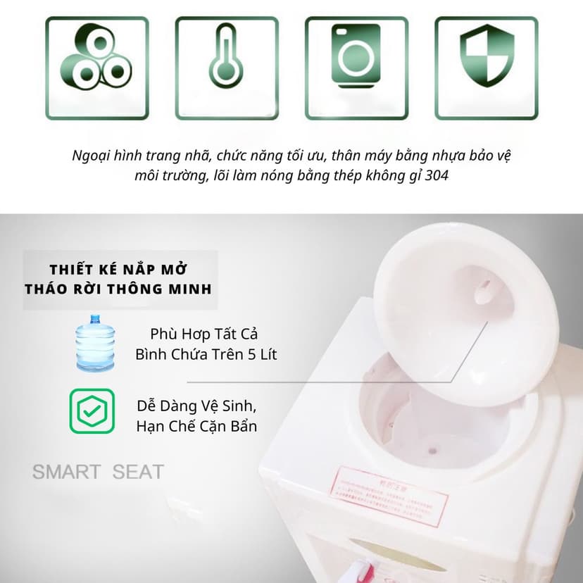 Ảnh Cây Nước Nóng Lạnh Nanomax KF800, Công Nghệ Nhiệt Độ Kép 2 Vòi Nóng Lạnh, Tủ Đựng Đồ, Tự Động Ngắt Điện An Toàn Sử Dụng 4