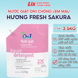 Thumbnail Nước giặt xả On1 chống lem màu hương Fresh Sakura 3.5Kg N6403 sạch khuẩn, khử mùi, kết hợp giặt xả 2 trong 1 2