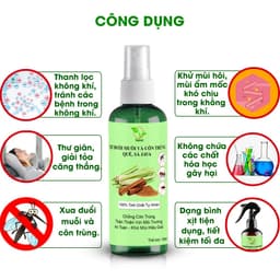 Thumbnail Chai xịt tinh dầu đuổi muỗi và côn trùng 100ml hương sả quế, hiệu quả, an toàn, tiết kiệm. 3