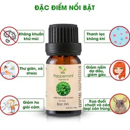 Thumbnail Tinh dầu Bạc Hà nguyên chất TAMAS 10ml, tinh dầu xông phòng khử mùi, đuổi muỗi và côn trùng hiệu quả,an toàn cho trẻ nhỏ 1
