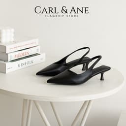 Thumbnail Carl & Ane - Giày cao gót nữ dáng Slingback mũi nhọn phong cách thanh lịch màu đen - CL037 1