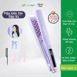 Thumbnail Máy Uốn Tóc Dập Xù Nanomax XN-838, Nẹp Vuông, Bấm Phồng Chân Tóc Tự Nhiên Không Lộ Nếp, Tích Hợp Ion Bảo Vệ Tóc 1