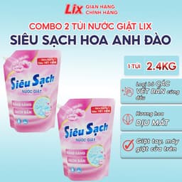 Thumbnail Combo 2 túi nước giặt Lix Siêu Sạch Hoa Anh Đào dung tích 2.4kg/túi, 2C-N2503 - Lixco Việt Nam 2