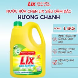 Thumbnail Nước rửa chén LIX siêu đậm đặc hương chanh 1.4kg làm sạch dầu mỡ không hại da tay NC140 - Lixco Việt Nam 1