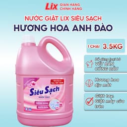 Thumbnail Nước giặt Lix Siêu sạch hương hoa anh đào 3.5kg N2504 làm sạch cực nhanh vết bẩn, tăng gấp đôi sức mạnh giặt tẩy 1