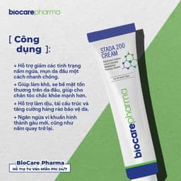 Thumbnail Kem hỗ trợ loại bỏ nấm da đầu - bong tróc vảy trắng | Stada 200 cream | 30gr | Biocarepharma. 4