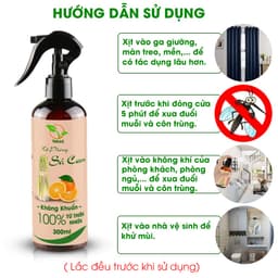 Thumbnail Xịt phòng Sả Cam chai 300ml TAMAS, được chiết xuất từ tinh dầu thiên nhiên, an toàn, thư giãn, khử mùi, thơm phòng,... 4