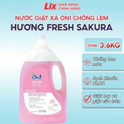 Thumbnail Nước giặt xả On1 chống lem màu hương Fresh Sakura 3.6Kg N6402 sạch khuẩn, khử mùi, kết hợp giặt xả 2 trong 1 1