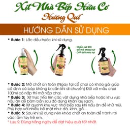 Thumbnail Nước lau bếp hữu cơ bồ hòn tinh dầu quế chai 100ml-300ml-500ml, làm sạch, khử mùi, khử khuẩn dụng cụ, bếp từ, bếp ga... 4
