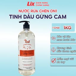 Thumbnail Nước rửa chén On1 tinh dầu gừng cam 1Kg - rửa bát đánh bay dầu mỡ bảo vệ da tay N5603 1