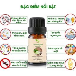 Thumbnail Tinh dầu sả chanh nguyên chất TAMAS 10ml, tinh dầu xông phòng, khử mùi, khử khuẩn, cam kết nguyên chất không pha loãng. 2