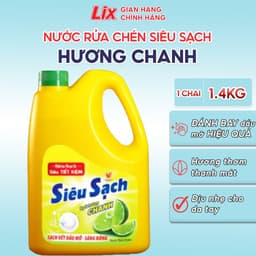 Thumbnail Nước rửa chén siêu sạch chanh 1,4kg NS140 sạch bóng viết dầu mỡ hương chanh thơm mát - Lixco Vietnam 2