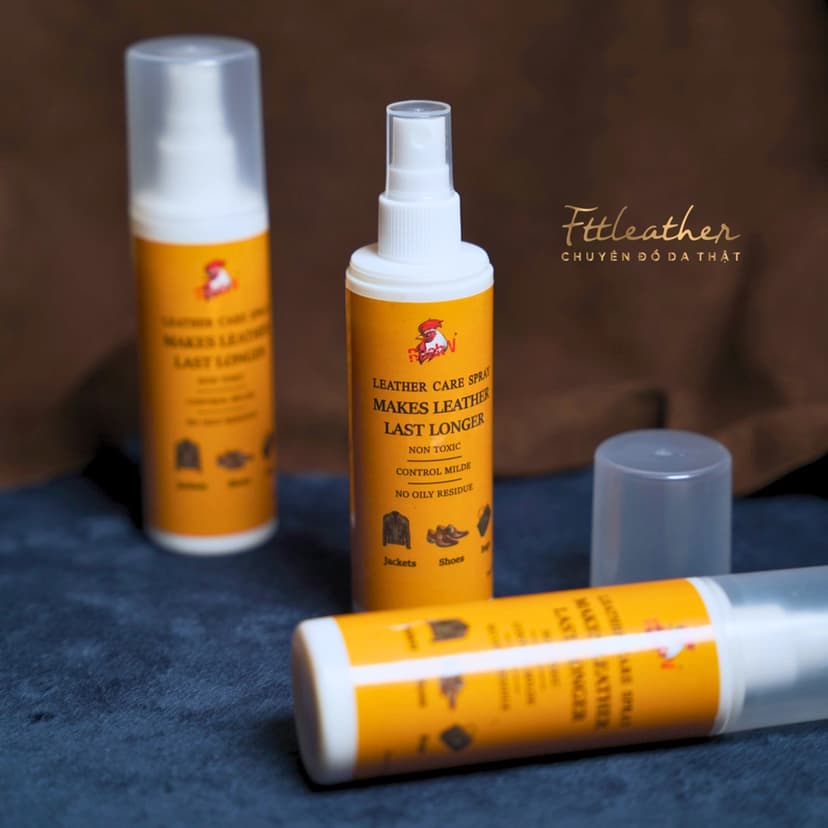 Ảnh Xi đánh giày da, áo da chuyên dụng làm sạch, đánh bóng không màu Fttleather dạng xịt 120ml 2
