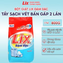 Thumbnail Bột giặt Lix Extra đậm đặc 800gr ED002 gấp đôi sức mạnh làm sạch mọi vết bẩn cứng đầu loại bỏ ẩm mốc cho giặt tay và máy 1