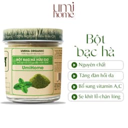 Thumbnail Bột đắp mặt nạ Bạc Hà nguyên chất UMIHOME 135g loại bỏ mụn trứng cá, se khít lỗ chân lông, dưỡng hồng da 1